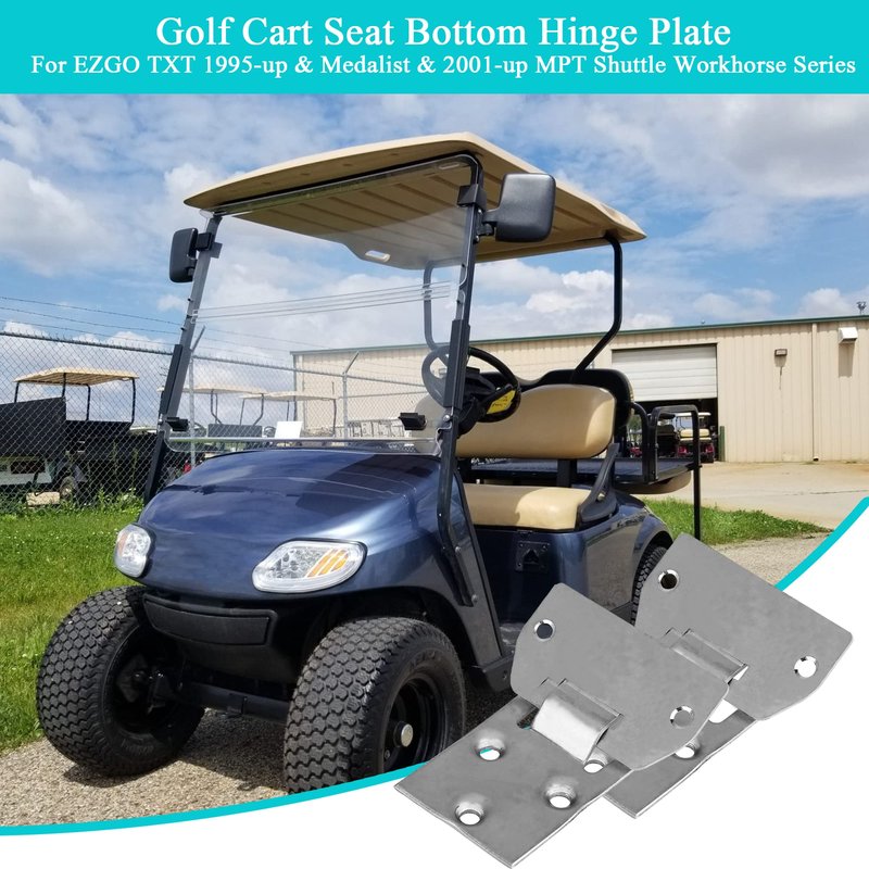 10L0L Golf Cart Seat Bottom Hinge Plate Fits for 1995-up EZGO TXT & Medalist, 2001-up EZGO MPT Shuttle Workhorse Series, 2 Pack OEM# 71610G01 71609G01