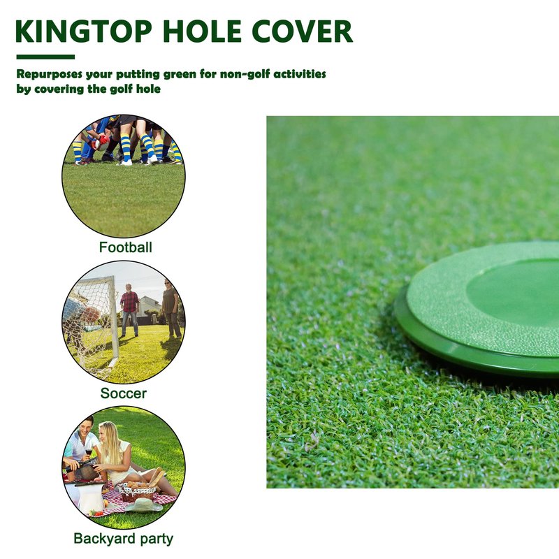 KINGTOP Golf Hole Cup with Cover, Backyard Practice Putting Green, Fit PGA | LPGA | USGA Regulations, Outdoor Indoor Golf Putting Cup