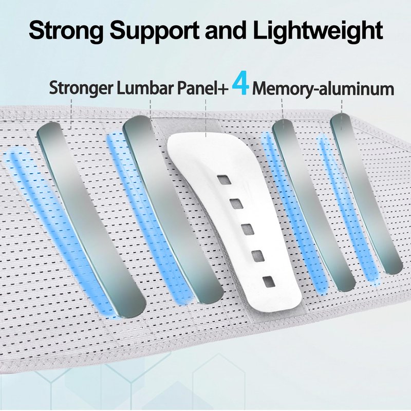 Back Brace for Lower Back Pain Relief - 4X Stronger Lumbar Support Belt with Heating Massage Pad, Adjustable Posture Corrector for Sitting Long Hours, Breathable & Thin Father's Day / Birthday Gifts, XL (Waist 32 - 39")