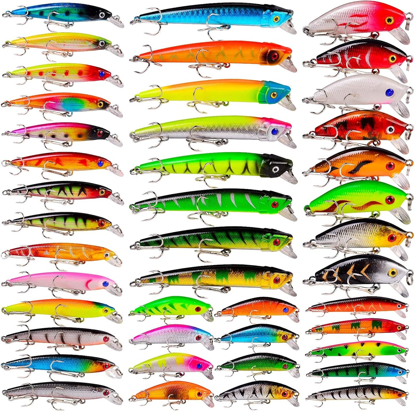 Bass Fishing Lures Kit - Topwater Hard Baits & Crankbaits for Freshwater & Saltwater | 12-Piece Set