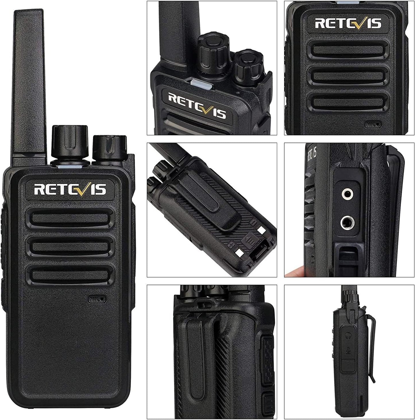 Retevis RT68 Walkie Talkies - Long Range 2-Way Radios for Adults | Rechargeable 1200mAh Battery, Portable (4 Pack)