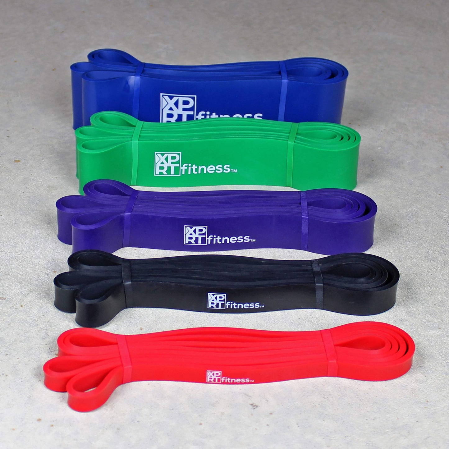 XPRT Fitness Resistance Bands Pull Up Assist Bands Stretching Powerlifting Set of 4