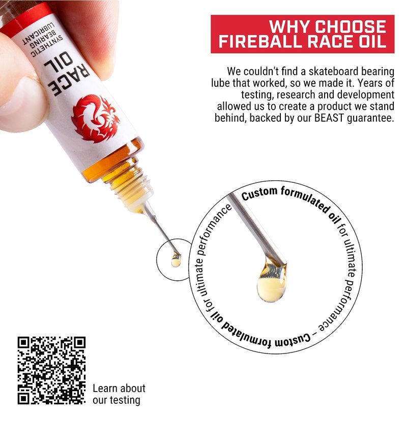 Fireball Dragon Bearing Lube for Skateboards - Longboard Bearing Lubricant - Inline Skate Lube (Race Oil)
