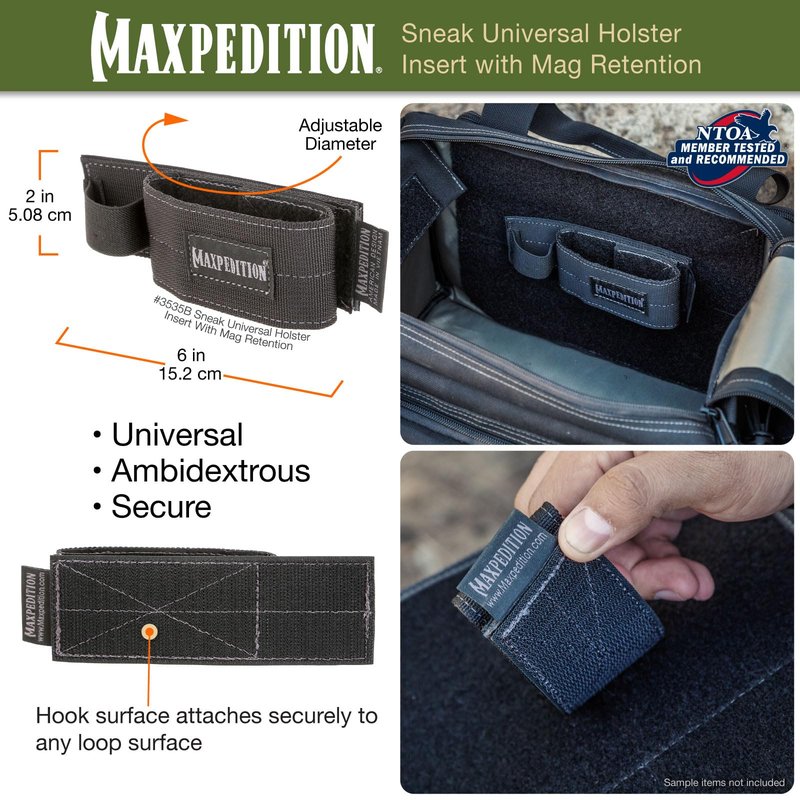 Sneak Universal Holster Insert with MAG Retention (Black)