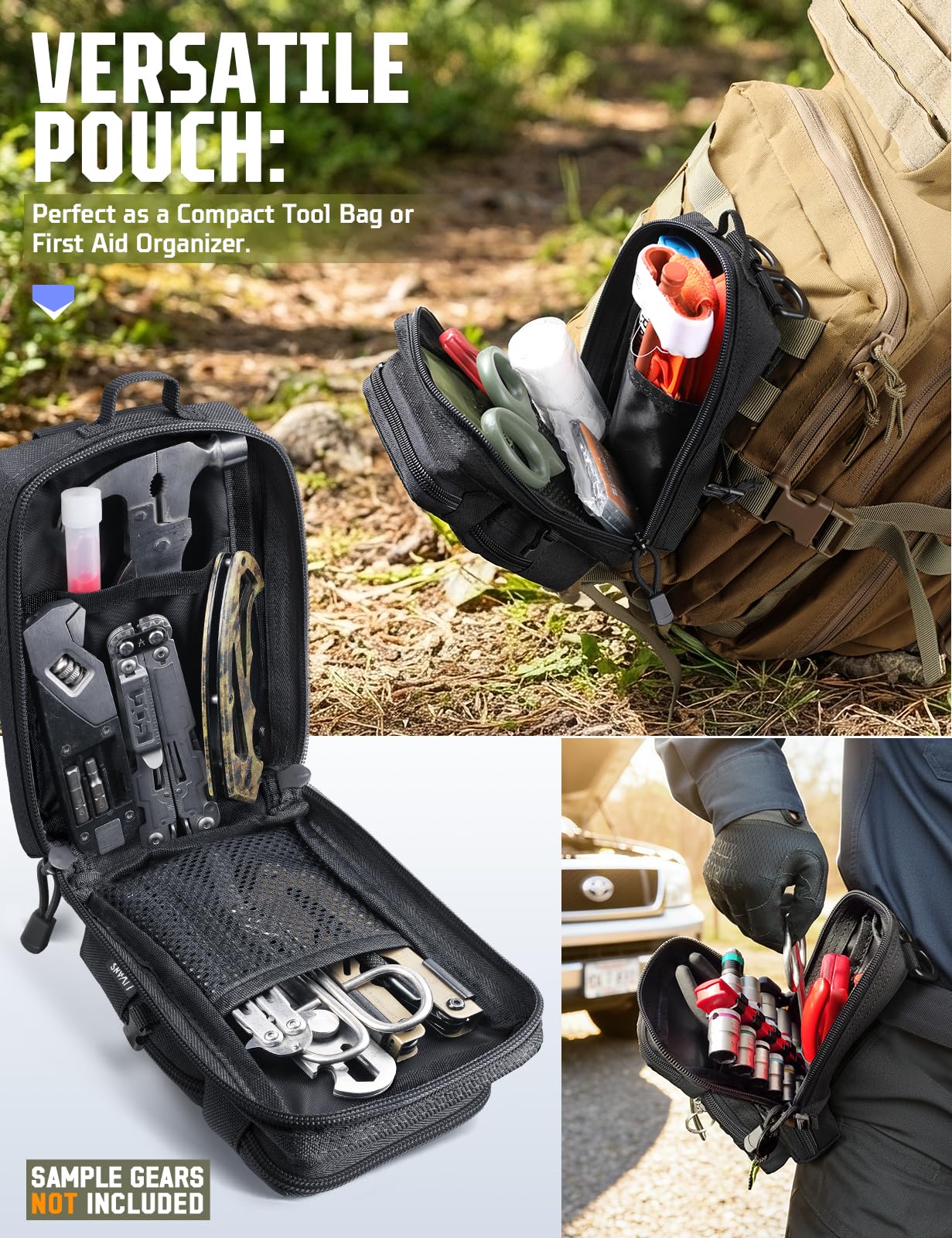 LIVANS EDC Pouch, Small Tool Bag for Molle Accessories & Tactical Belt