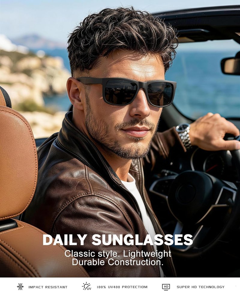 KALIYADI Polarized Sunglasses for Men - Classic UV400 Protection for Driving, Fishing & Golf