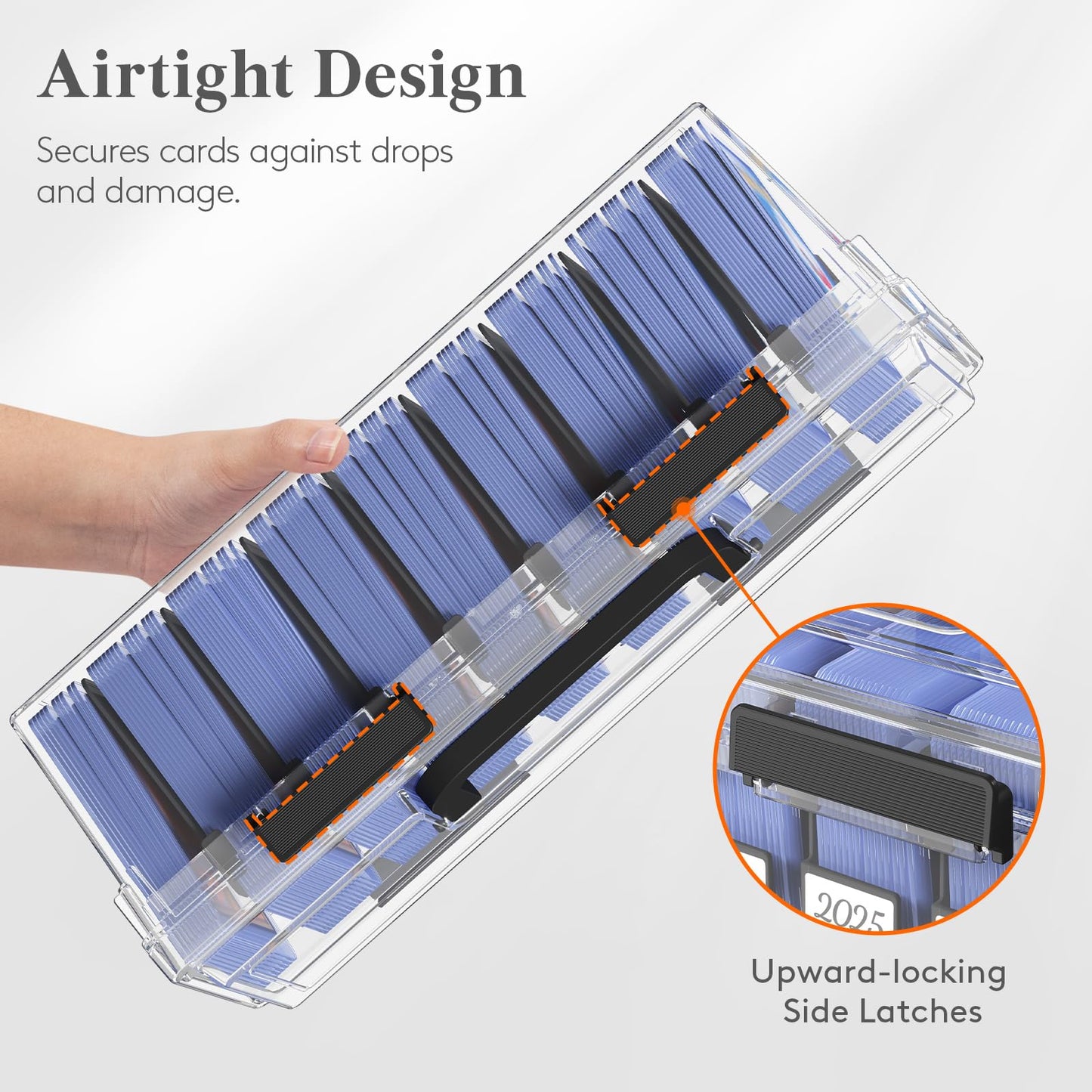 Lifewit Trading Card Storage Box with Handle, Fit for Toploader, 4 Pcs