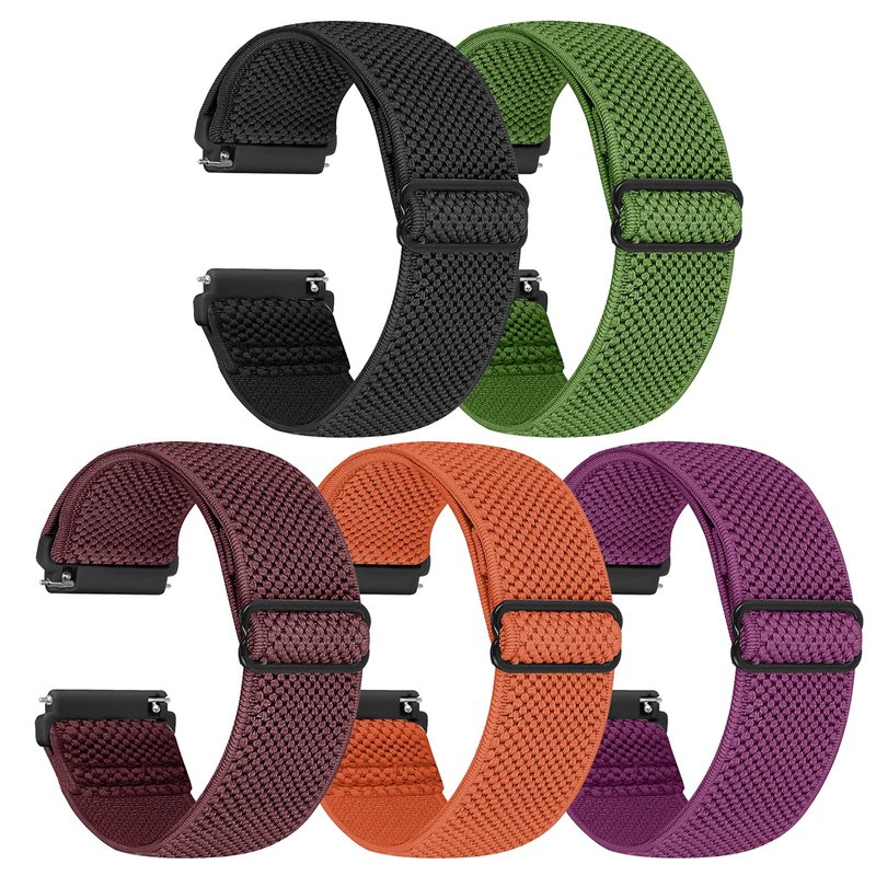 Vodtian Elastic Bands Compatible with Fitbit Versa/Versa 2/Versa Lite/Versa Special Edition Watch Band, Adjustable Nylon Braided bands Replacement Solo Loop Sport Straps Wristband for Women Men