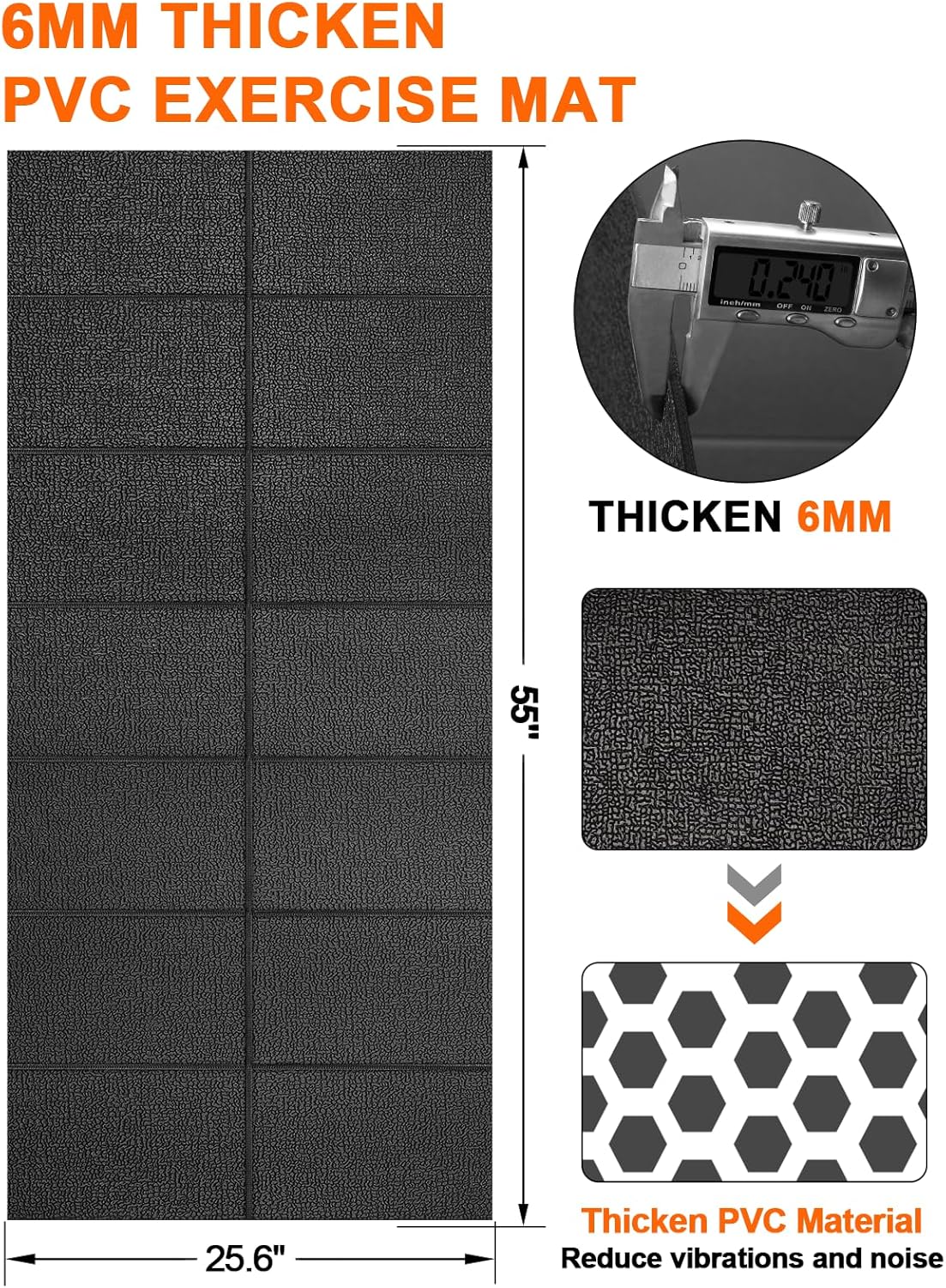 Treadmill Mat - 55"x25" Heavy-Duty Exercise Equipment Mat for Carpet & Hardwood Floors | Foldable Walking Pad Mat