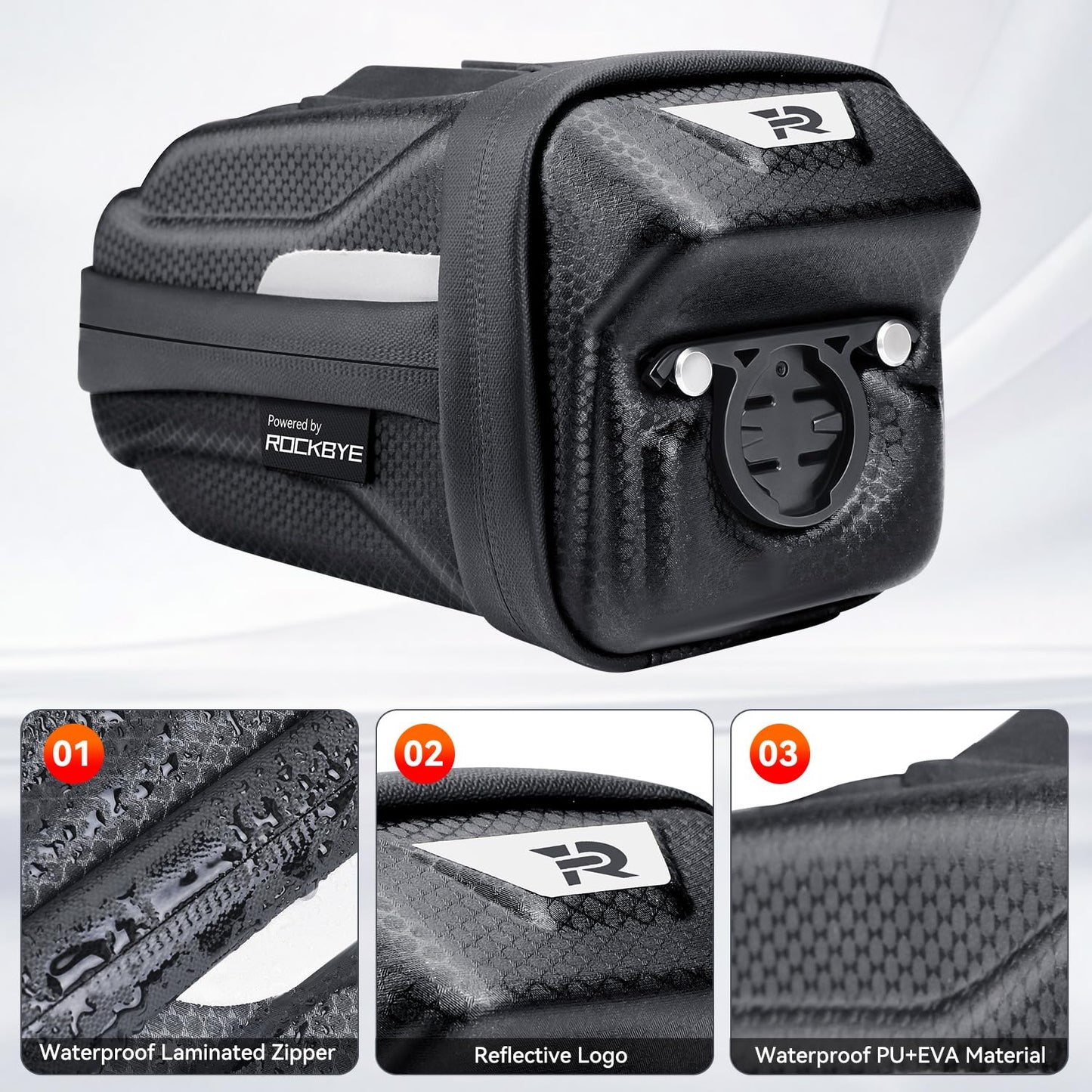 YBLNTEK Bike Seat Bag, Hard EVA Bike Bag Under Seat Pouch, Bicycle Saddle Bag Cycling Bikes Pack for Road MTB Bikes Cyclists Commuter, Waterproof, Quick Release