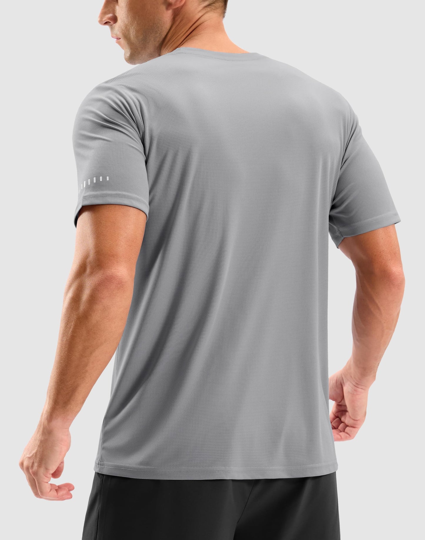 Men's Workout Breathable T-Shirts Dry Fit UPF 50+ Sun Shirts Quick Dry Cooling Tee for Athletic, Running, Hiking (Silver Grey, 4XL)