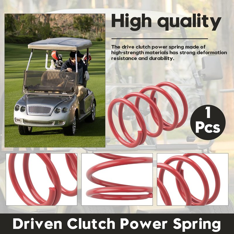 Honkador High Torque Driven Clutch Power Spring - Compatible with Club Car DS & Precedent Gas Golf Carts (1986-Up), Enhanced Acceleration & Hill Climbing, Red 1 Pack