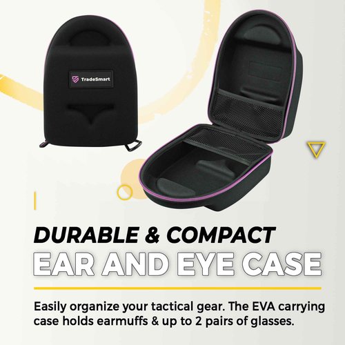 TradeSmart Gun Range Protection Duo Kit - Pink and Blue Shooting Eye and Ear Protection for Women and Men, U.S. Certified