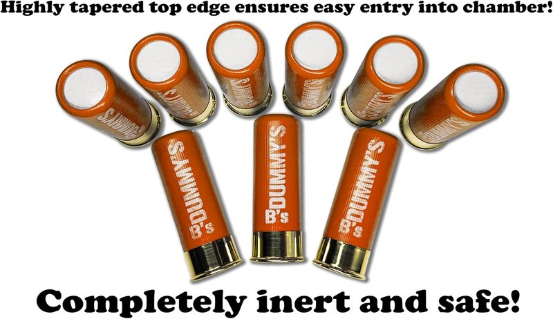 Dry Fire Snap Caps - 12 Gauge Dummy Training Rounds for Safe Shooting | Orange 2 ¾”