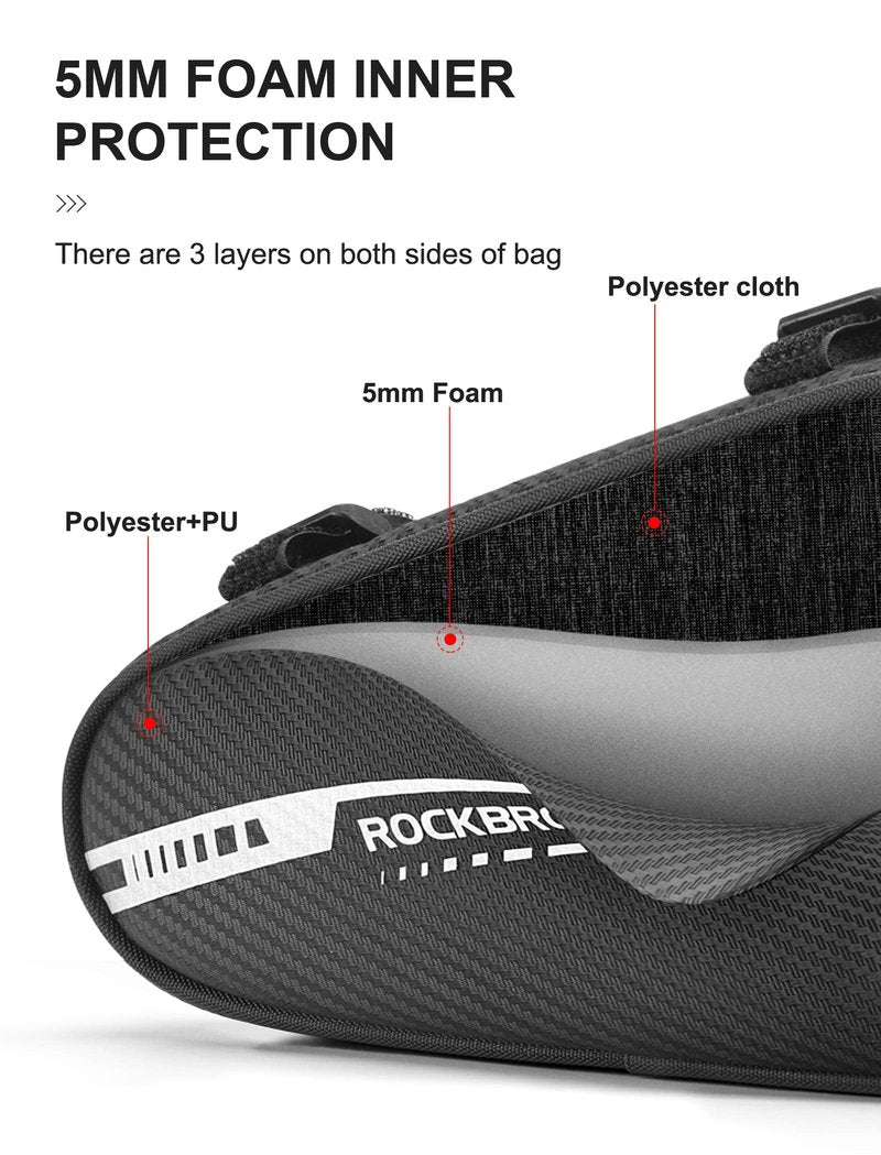 ROCKBROS Bike Bag Bicycle Frame Bag Bike Triangle Storage Bag Bike Accessories Pouch Cycling Pack for MTB Road Bicycle Accessories