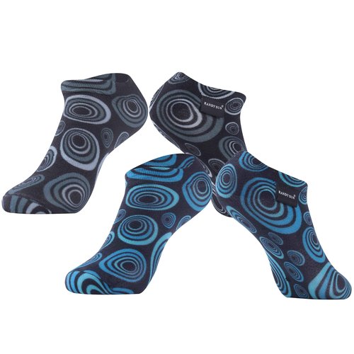 RANDY SUN Slim Waterproof Socks, Women Men Breathable Moisture Wicking Ultra Thin Running Hiking Cycling Fishing Golf Ankle Socks Gift, 2 Pairs-Sky&Black-No Show socks,Medium