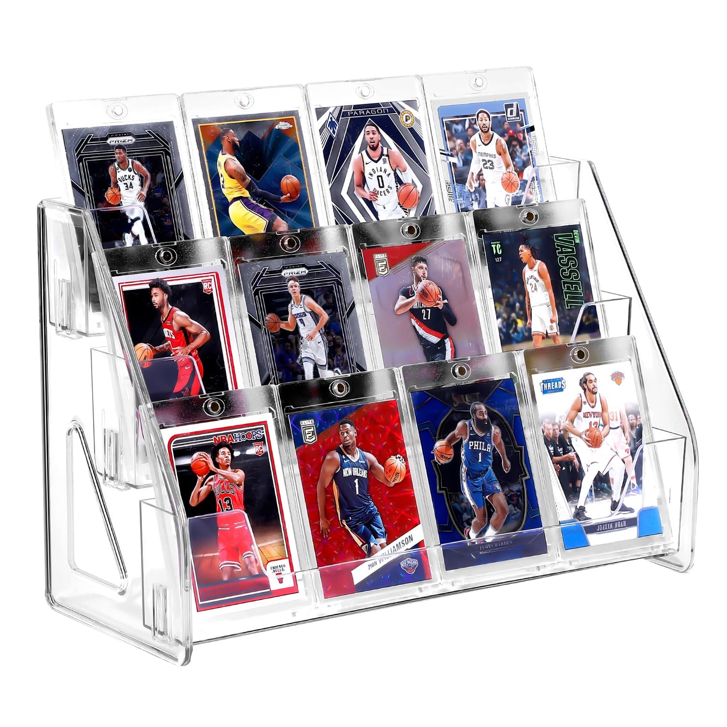 TrendTrust Trading Card Display Stand, Vertical Holder for Baseball Basketball Sports Graded Card Display Stand Tabletop for PSA BGS SGC Slabs, Snap-On Assembly(3 Tier, 1 Pack)