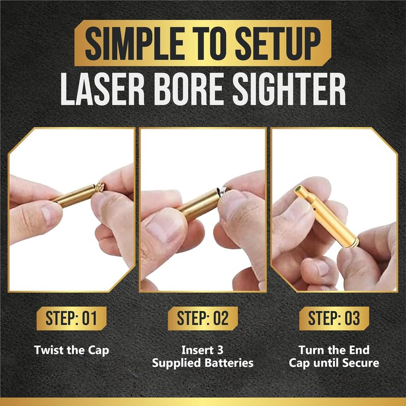 360 Tactical Laser Bore Sighter - .270 Red Laser Sight for 30-06, 25-06, and .270 Cartridges | Precision Hunting Tool