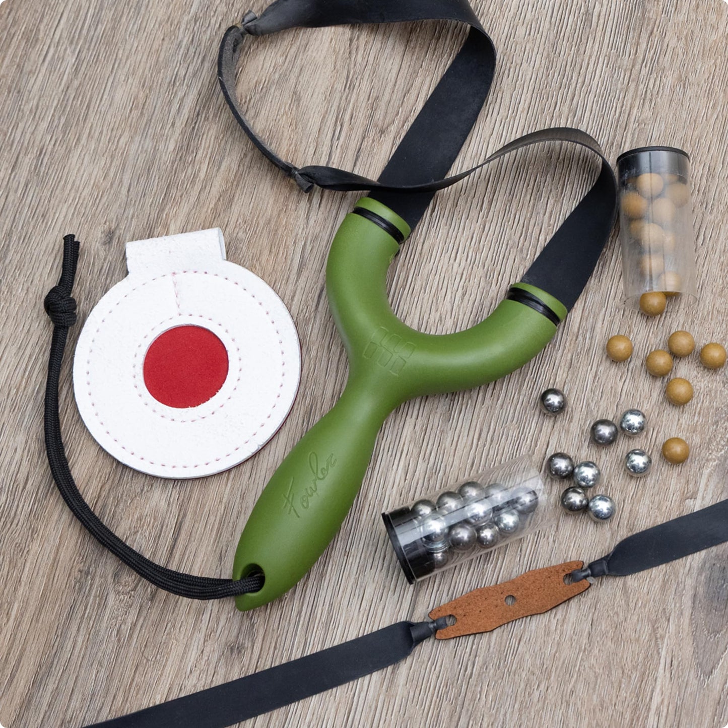 SimpleShot Sparrow Slingshot by Zach Fowler for Hunting and Target Shooting, with Ammo, Bands, and Spinner Target (Green)
