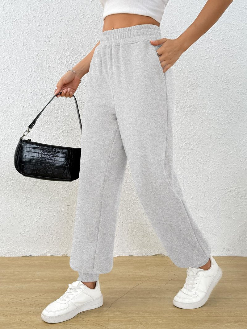 Trendy Queen Womens Sweatpants Baggy Athletic Joggers with Pockets Lounge Pants Grey L