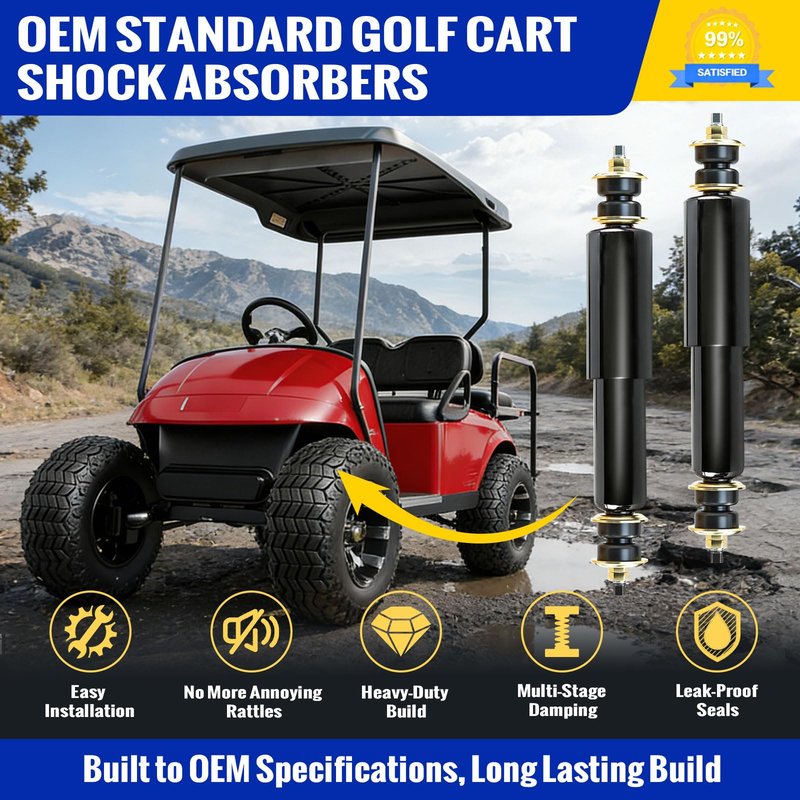 Roykaw Golf Cart Front and Rear Shock Absorbers,fit for EZGO TXT 1994-up Gas or Electric Models,OEM# 76418-G01, 76419-G01,70248-G01, 70324-G01, 70928-G01，2pcs