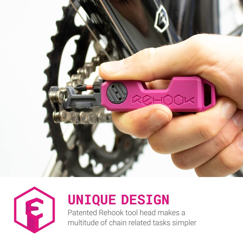 Rehook Mini - Get Your Chain Back on Your Bike - Perfect Stocking Filler for Cyclist - Pink (Pink/Grey / PH1)