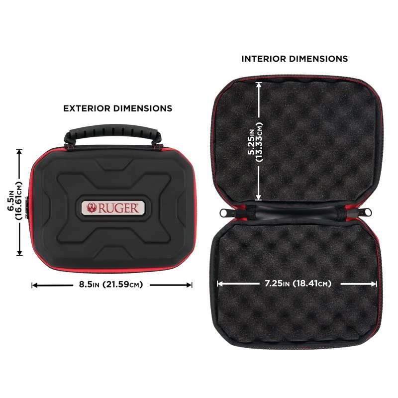 Allen Company Ruger 7" Lockable Hardshell Phoenix Handgun Case, Black/Red,2750