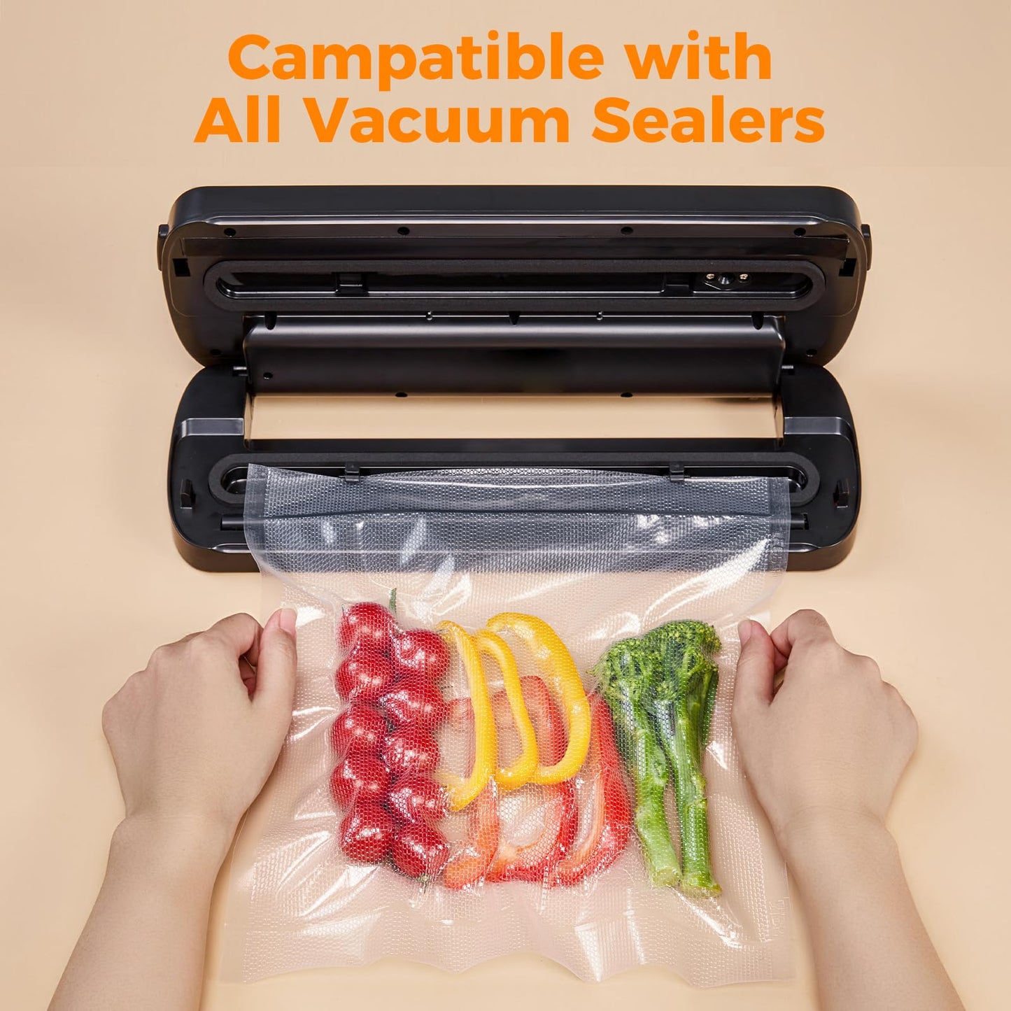 Wevac Vacuum Sealer Bags 8x16' Rolls 6 pack for Food Saver, Seal a Meal, Weston. Commercial Grade, BPA Free, Heavy Duty, Great for vac storage, Meal Prep or Sous Vide
