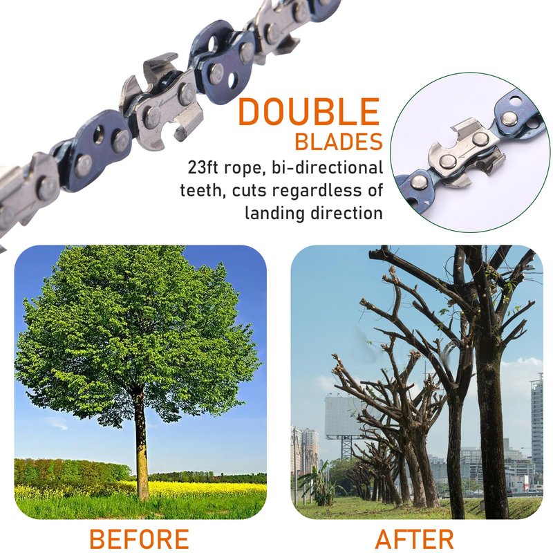 High Limb Rope Saws 55 inch Rope Saw for Tree Saw High Limb 72 Sharp Teeth on Both Sides, Pocket chainsaw with 11OZ Throw Weight, Tree Limb Cutter, Hand Saws for Tree Trimming