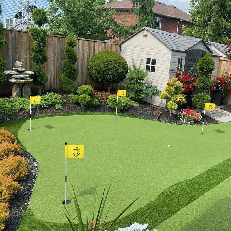 COGOLFING 3ft Golf Flagstick - Portable Two-Section Design - Ball Retrieval Base - Perfect for Home Practice Putting Green - Fits 8x6 inch Flags, 3-Pack