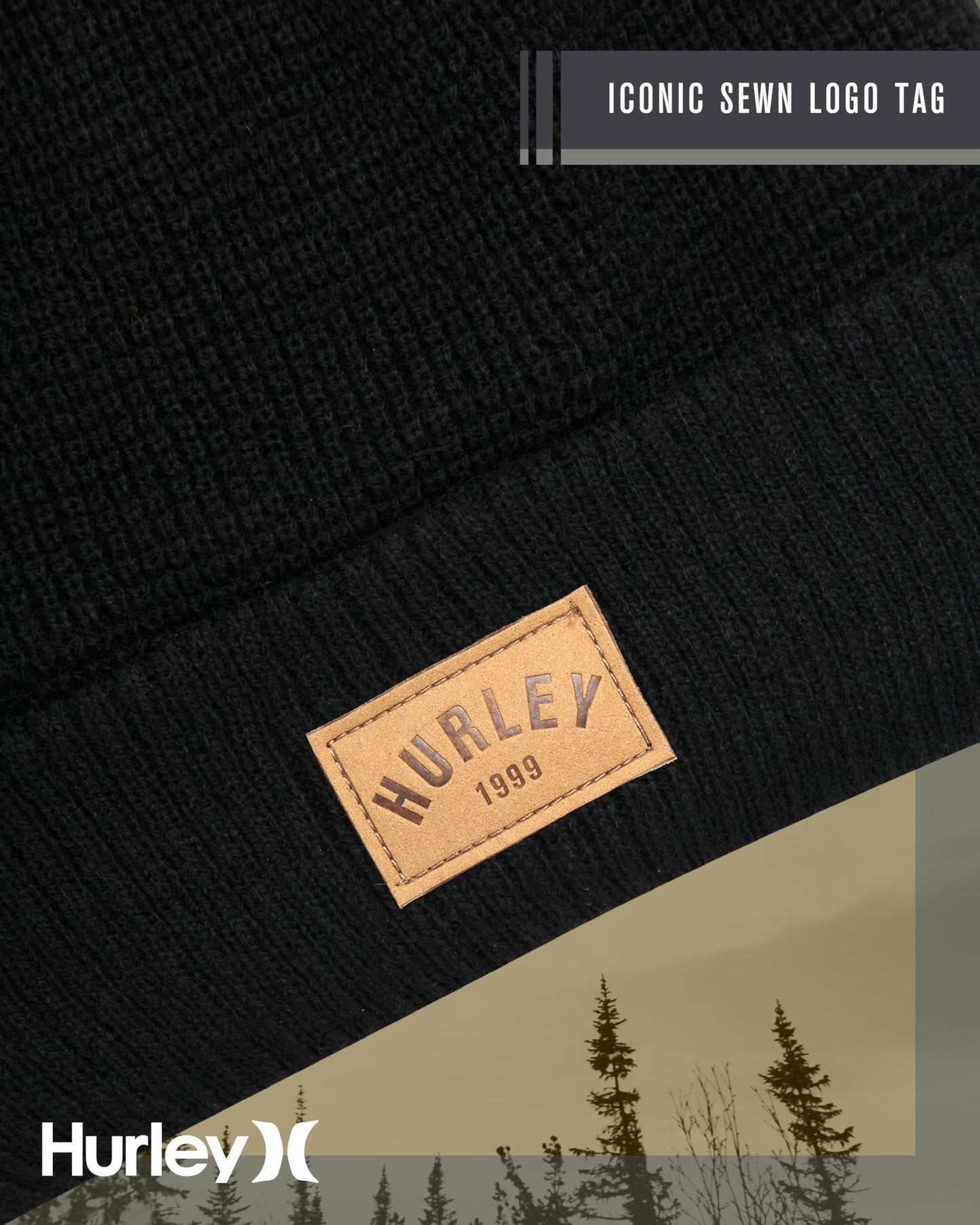 Hurley Womens Beanie Hat - Fleece Lined Ribbed Knit Winter Hats for Women Medium Fit Acrylic Beanies for Fall Snow Ski, Oatmeal