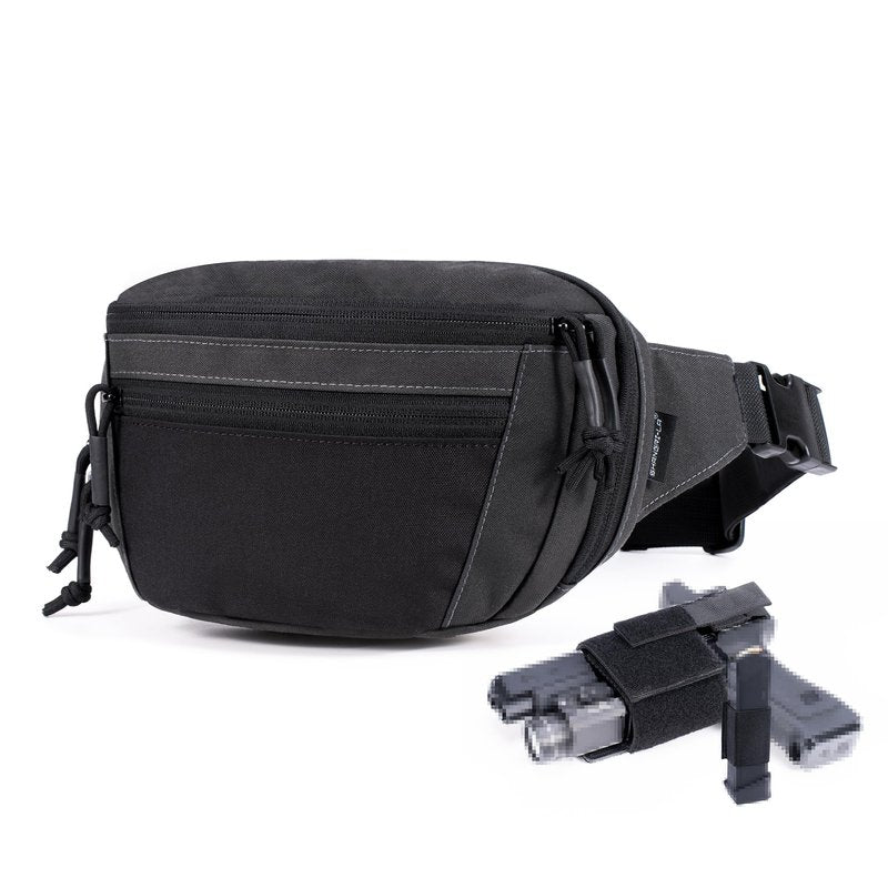 SHANGRI-LA Tactical Concealed Carry Fanny Pack for Men and Women, Low-Profile CCW Waist Bag, with Pistol Holster and Mag Holder, Multi-Use for Hiking, Travel, EDC