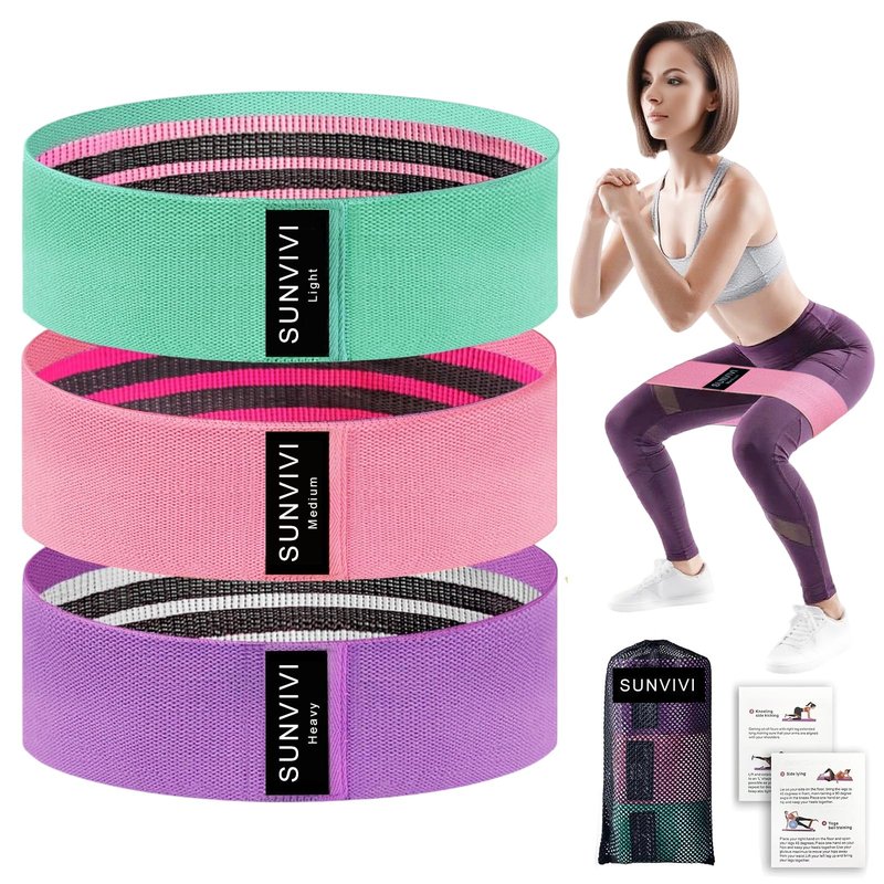 Resistance Bands for Working Out, Fabric Loop Exercise Bands for Legs and Butt, Workout Bands Set for Women and Men, 3 Booty Bands for Yoga, Pilates and Fitness