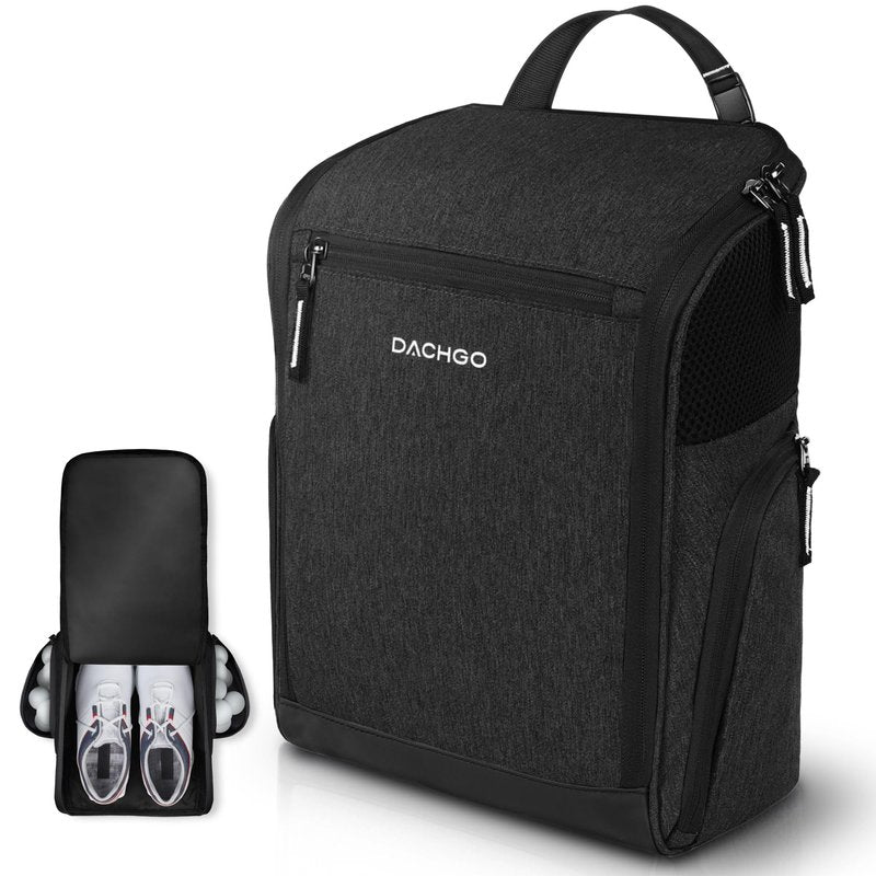 Dachgo Golf Shoe Bag Men Women, Padded Golf Shoe Carry Bags with Clasped Strap Handle & Side Ventilation, 3 Pockets for Golf Tees, Balls & Accessories, Perfect for Sport Golf Baseball Soccer