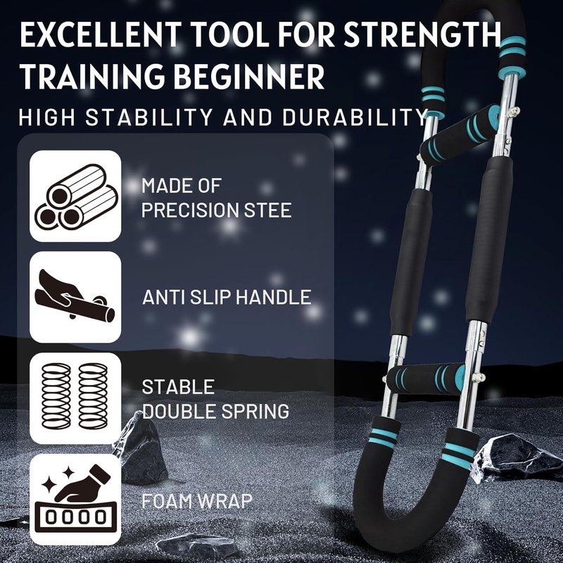 Aomoyun Arm Trainer,Adjustable Chest Expander,Chest Workout Equipment,Arm Exerciser,Portable Home Gym Equipment Upper Body Strength Training Machine for Men & Women. (70-110lbs)