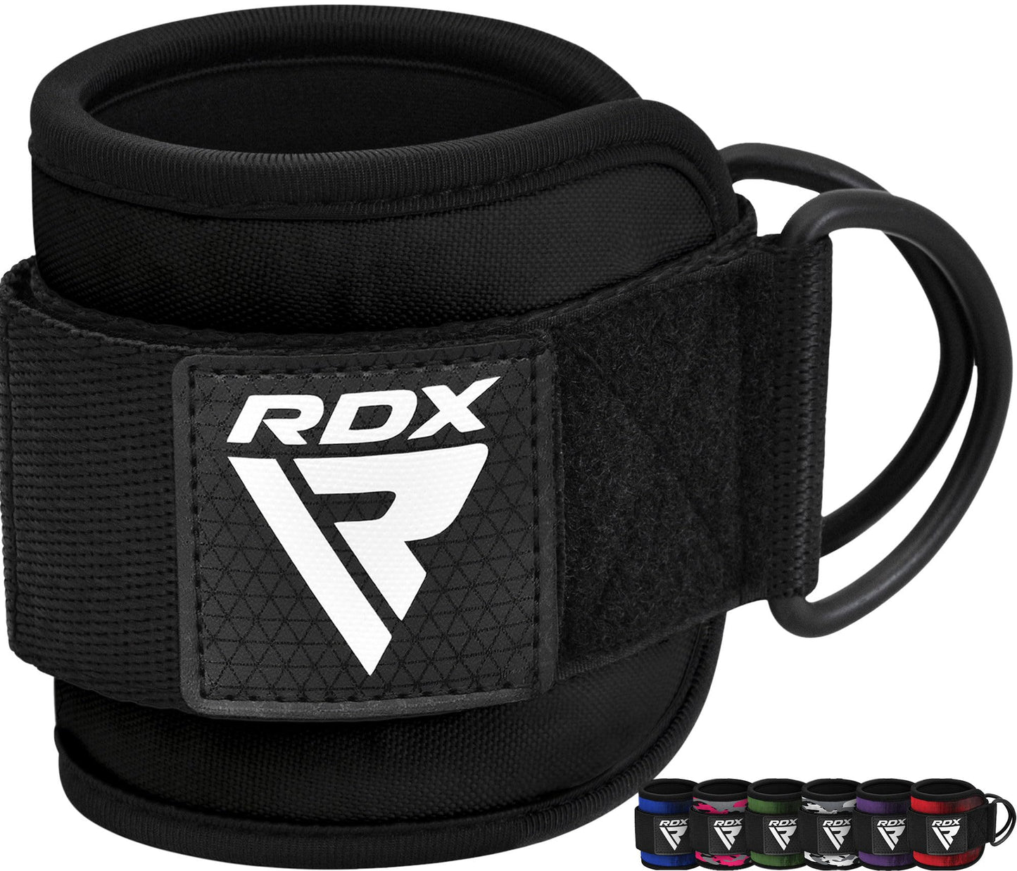 RDX Ankle Straps for Cable Machines – 7MM Neoprene Padded 10"x4" Adjustable Gym Cuffs with Dual D-Rings – Weight Attachments for Wrist Glutes Leg Kickbacks Hip Abduction Strength Workouts – Men Women