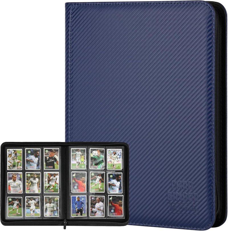 Premium 9-Pocket Trading Card Binder - Double-Sided PU Collection Album for MTG, TCG & Sports Cards | Navy Blue