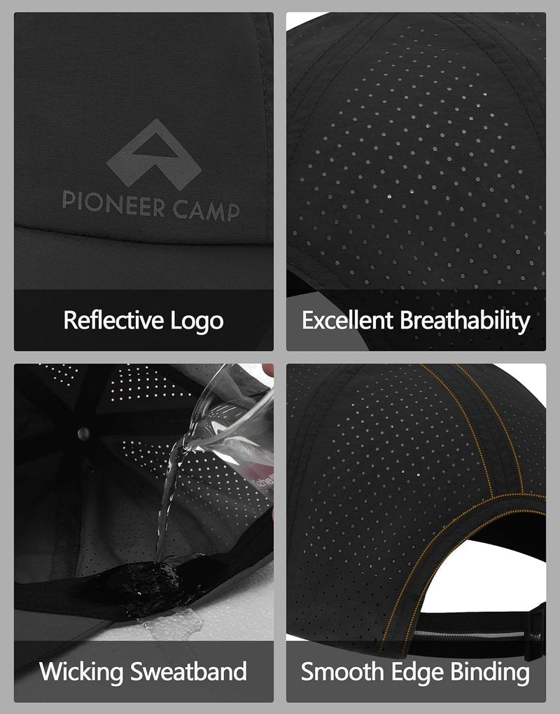 Performance Running Cap - Lightweight 100% Nylon Sport Hat with Laser-Cut Vents | Reflective Hiking Cap for Men & Women