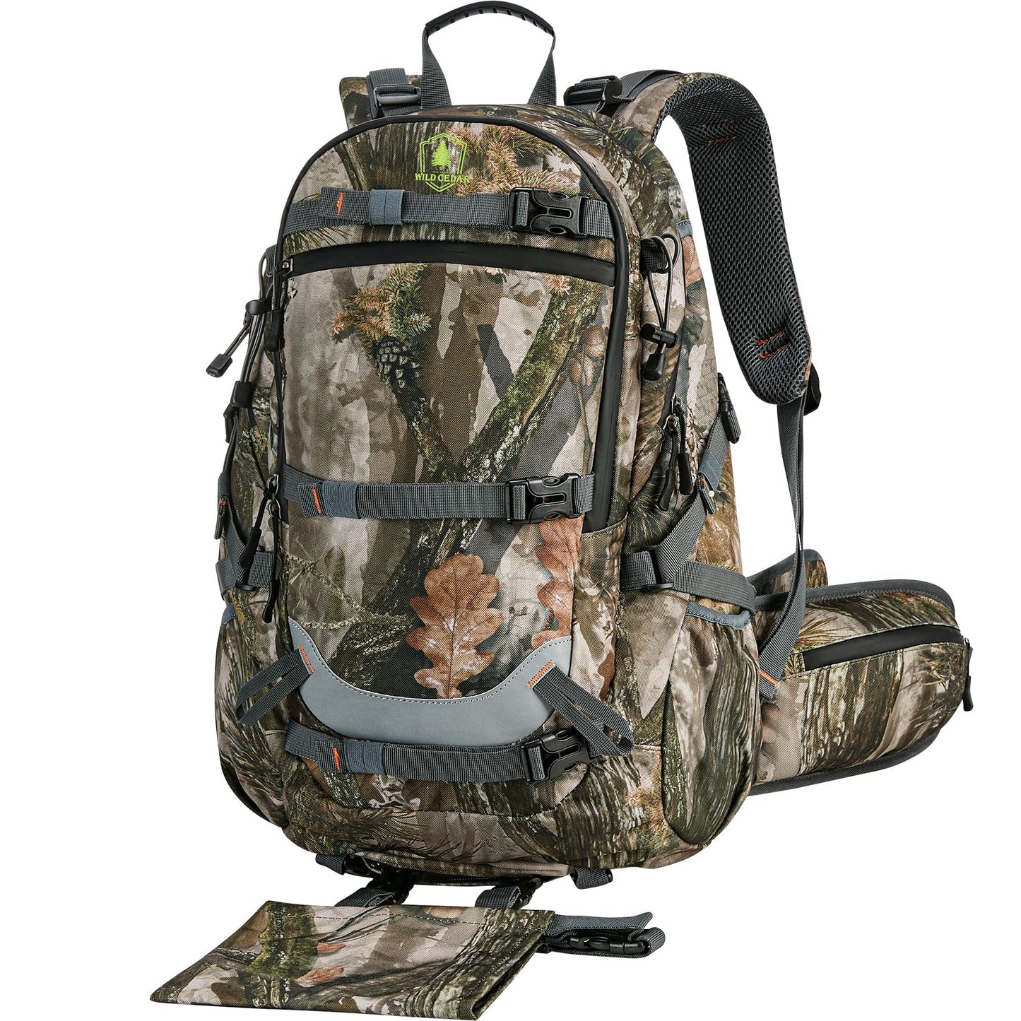 Camo Hunting Backpack for Men, 35L Durable Hunting Pack, 600D Daypack with Rain Cover, Interal Frame Support