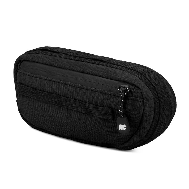 Oso Supply Co Waxed Canvas Frame Bag – Waterproof Zippers, Dual Storage Compartments, Adjustable Straps – Fits All Frame Sizes, Perfect for Cycling, Commuting, and Adventure Rides (Black)