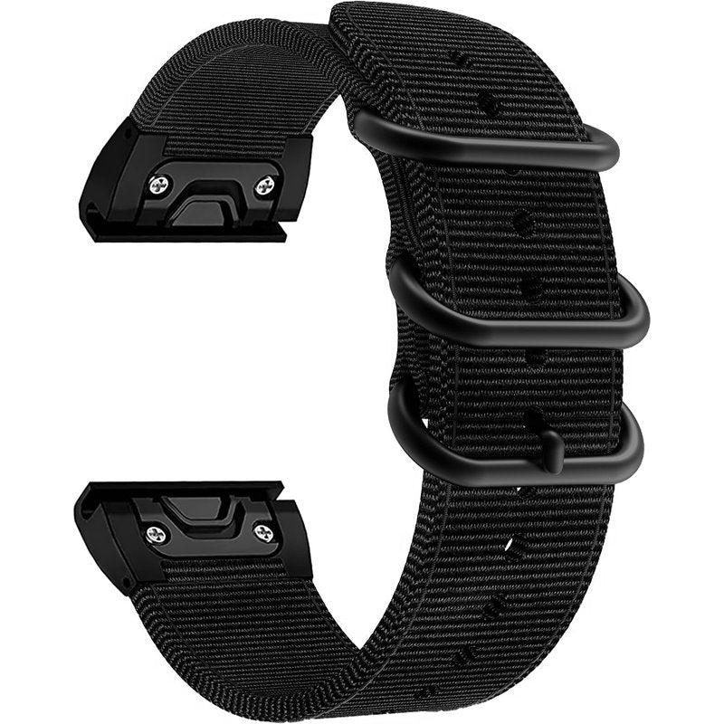LDFAS Fenix 8/7x/6x/5x Plus Band, 26mm Woven Nylon Quick Fit Straps Compatible for Garmin Fenix 7X/6X Pro/5X Plus/Tactix 7 Delta/Enduro 2 Bnads, Black