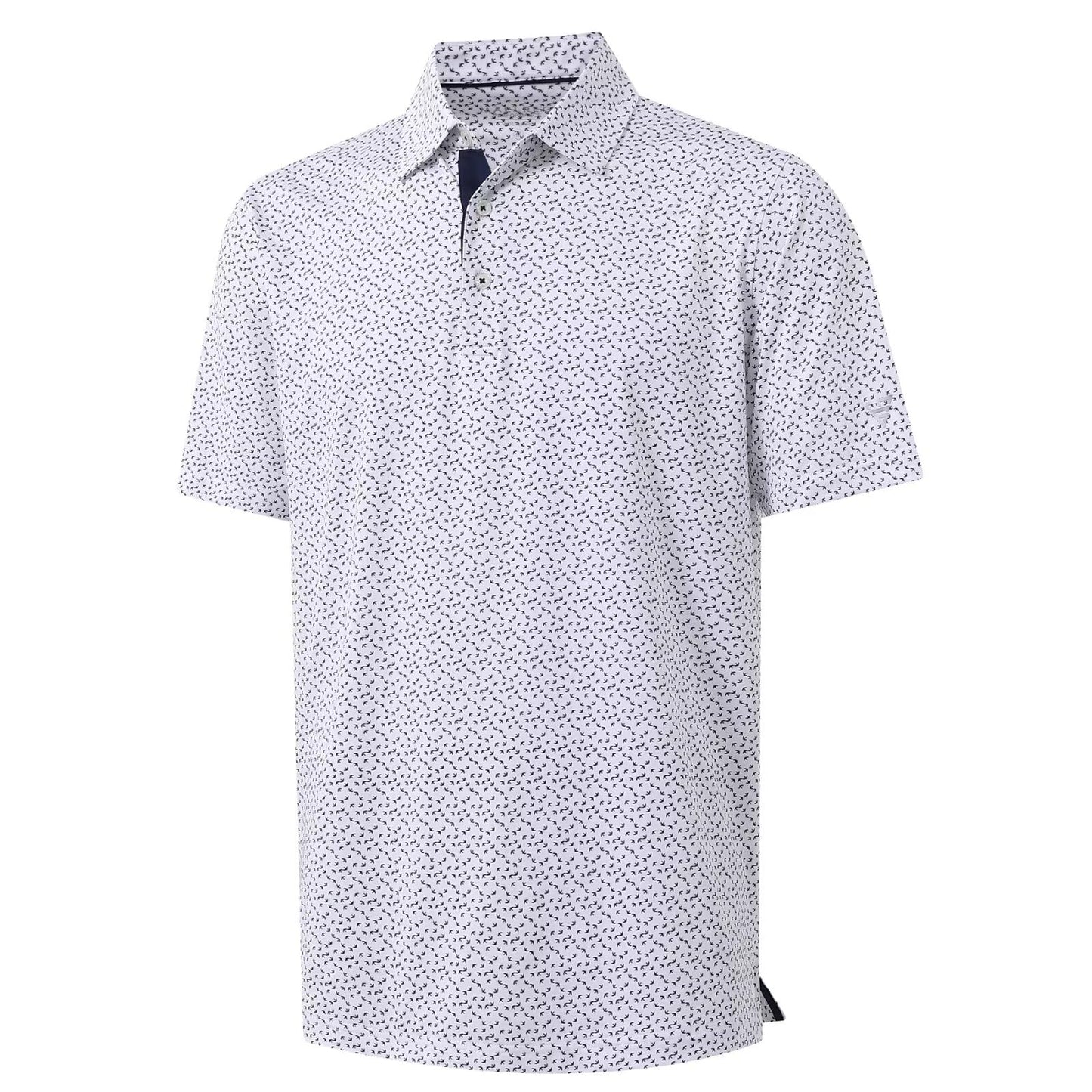 M MAELREG Polo Shirts for Men Quick Dry Fit Short Sleeve Performance Moisture Wicking Print Men’s Golf Shirts
