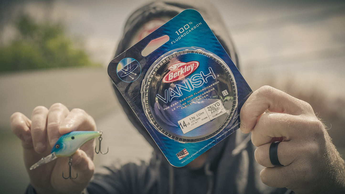 Berkley Vanish® Leader Material Coil, Clear, 50lb | 22.6kg, 30yd | 27m Fluorocarbon Fishing Line, Suitable for Saltwater Environments