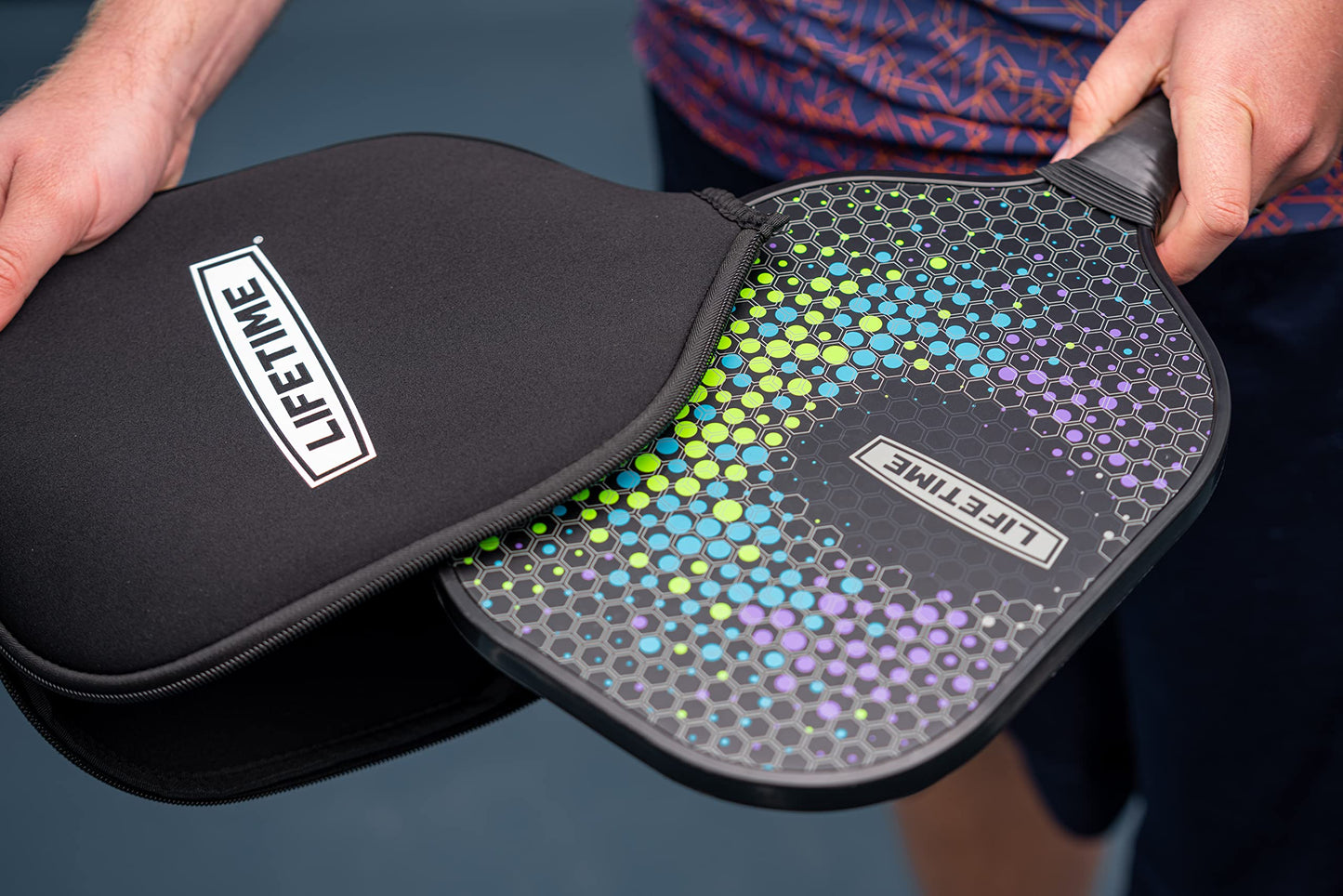 Lifetime Pickleball Paddle with Graphite Surface, Honeycomb Core, Comfort Grip & Protective Cover, Single Paddle
