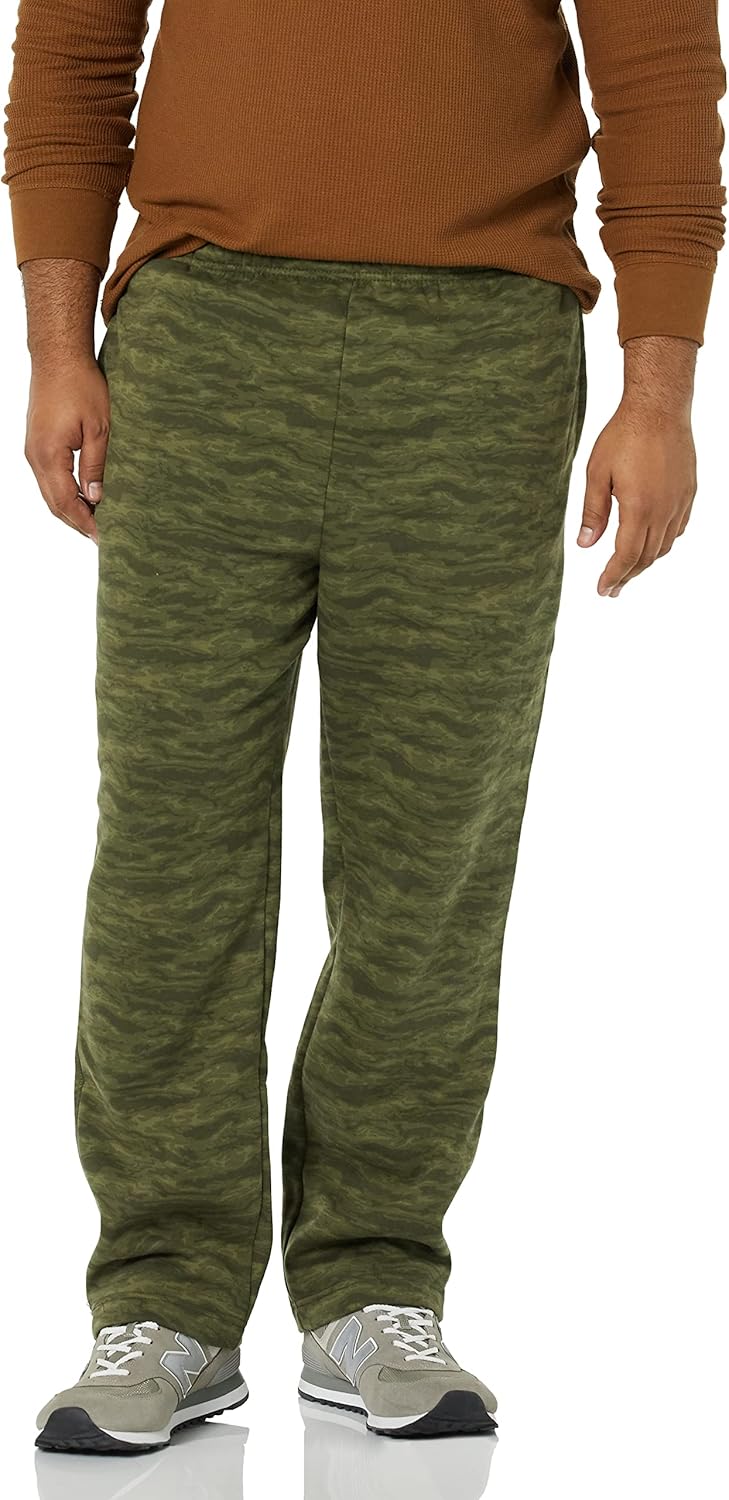 Men's Relaxed Straight Leg Fleece Sweatpants - Comfortable Open Bottom | Big & Tall Sizes Available