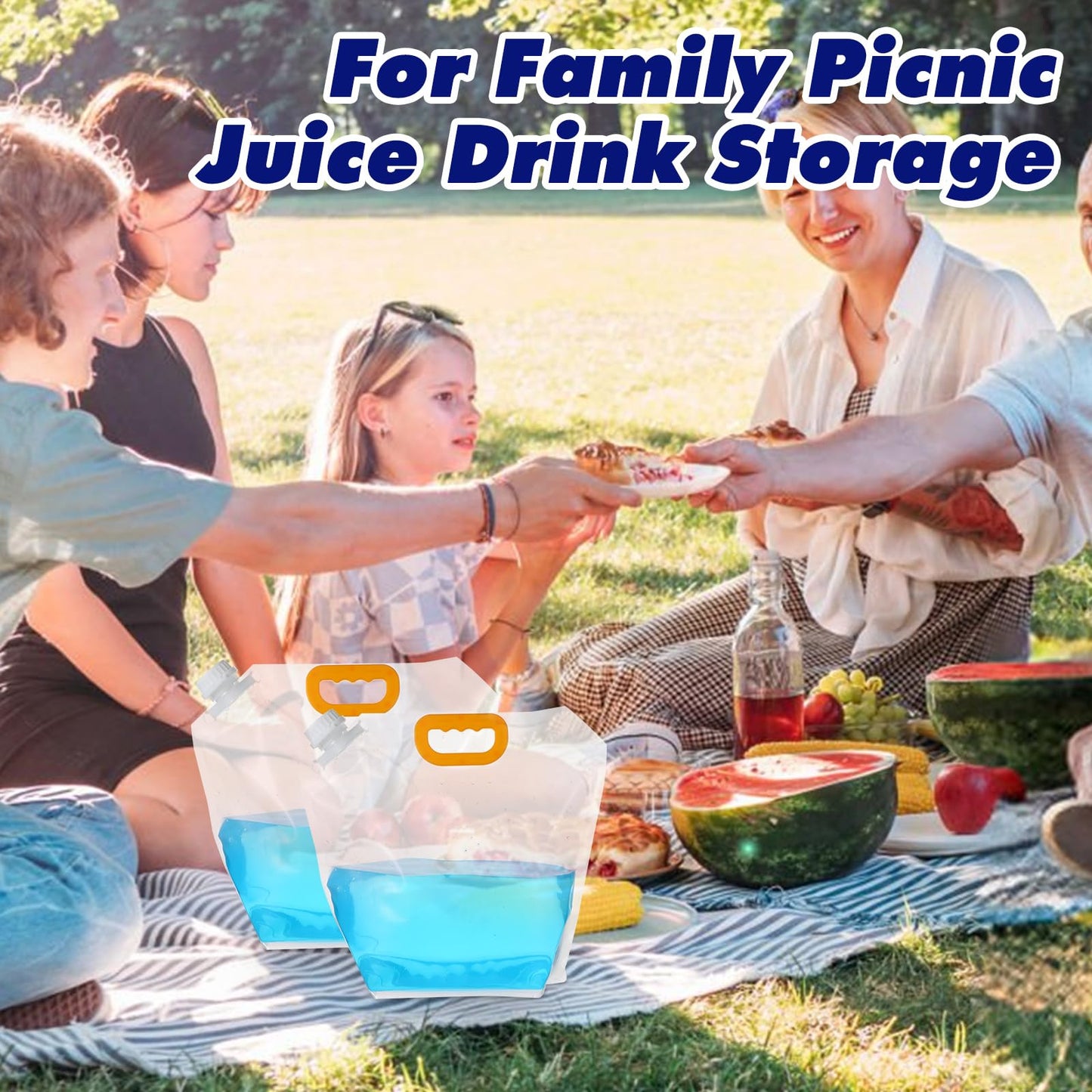 20 Pcs 1.3 Gallon Collapsible Water Emergency Container Bag 26 Gallon Freezable BPA Free Food Grade Clear Plastic Storage Foldable Bottle for Camping Riding