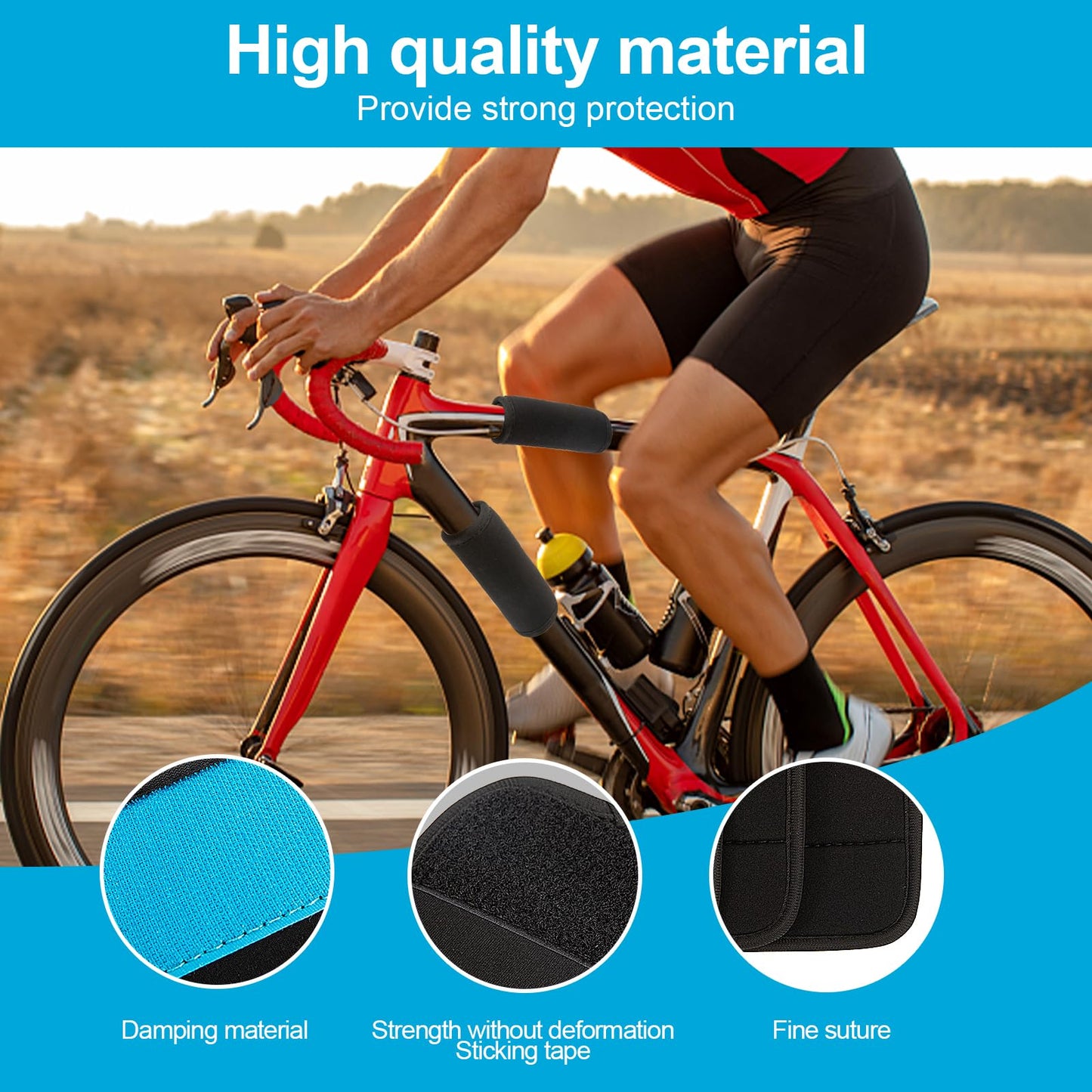 Bike Frame Protection Kit - 4-Piece, Universal Bicycle Frame Protection,Made of Neoprene, Can be Used on Bicycle Carrier Protection, E-Bike Accessories, Bicycle Accessories