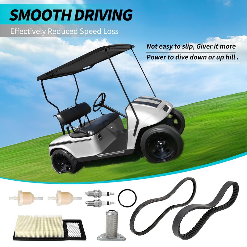 10L0L Golf Cart Tune Up Kit for EZGO TXT Medalist 1994-2005, Includes Drive Belt & Starter Generator Belt, Fits 295/350cc 4 Cycle Robins Engine, Replaces OEM#72024G01 26414G01