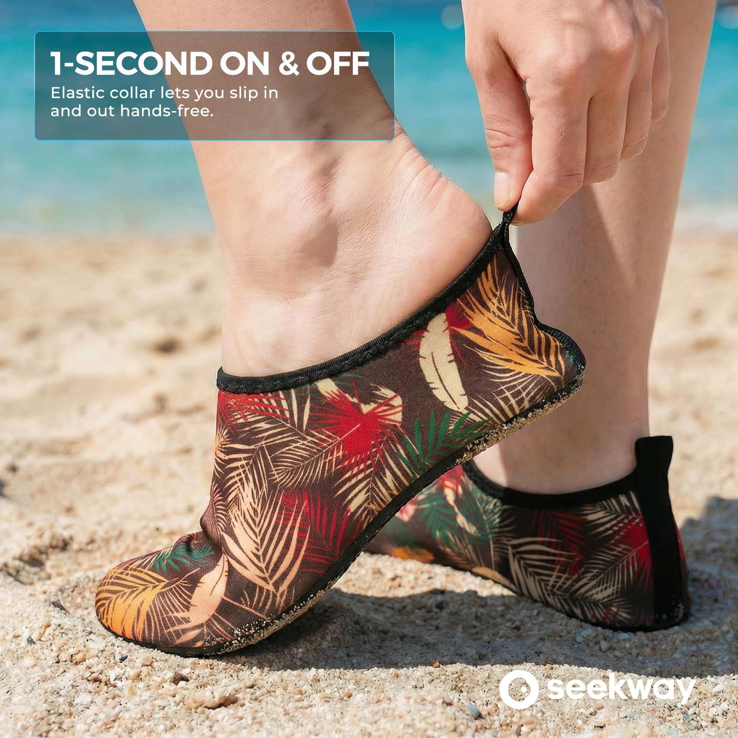 SEEKWAY Water Shoes Barefoot Aqua Socks Quick-Dry Non Slip Shoes for Beach Swim Pool River Boating Surf Women Men Bird SK002(U)