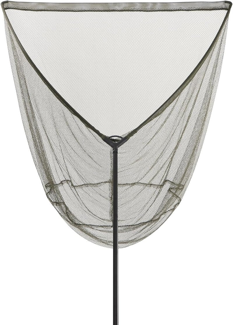 Carp Fishing Landing Net - 42 Inch Extra Large Carbon Fiber Net | 6 Feet Long Handle, Holds Up to 88lbs, Olive Green